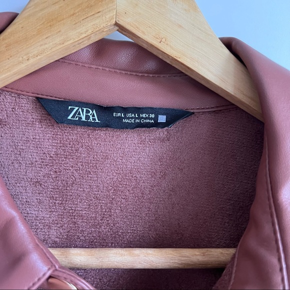 Zara Burgundy Leather Dress - Picture 2 of 6